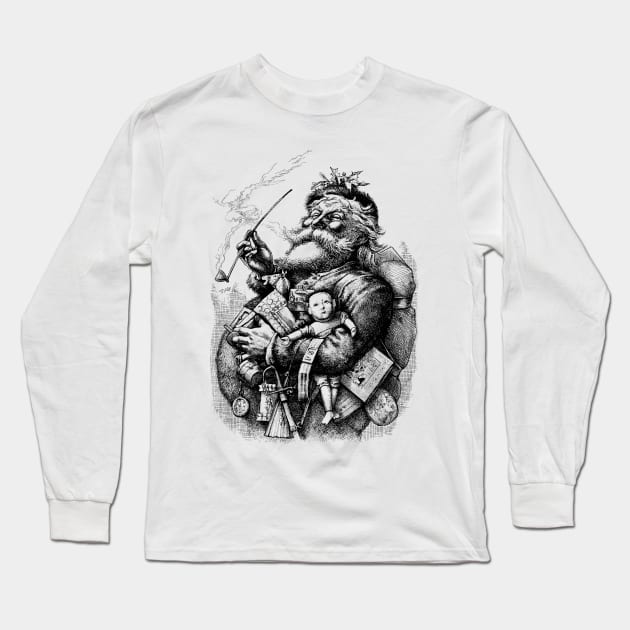 Victorian Christmas Santa Claus Long Sleeve T-Shirt by MasterpieceCafe